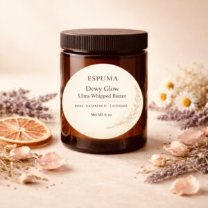 Dewy Glow Ultra-Whipped Body Butter – Rose, Grapefruit & Lavender (6 oz)