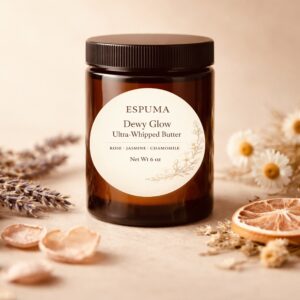 Dewy Glow Ultra-Whipped Body Butter – Rose, Jasmine & Chamomile (6 oz)
