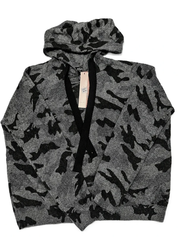 Aqua 100% Cashmere Charcoal Camo Hoodie Size Large - Image 3