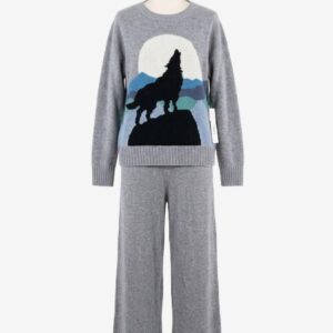 100% Cashmere Light Grey Lounge Size Large