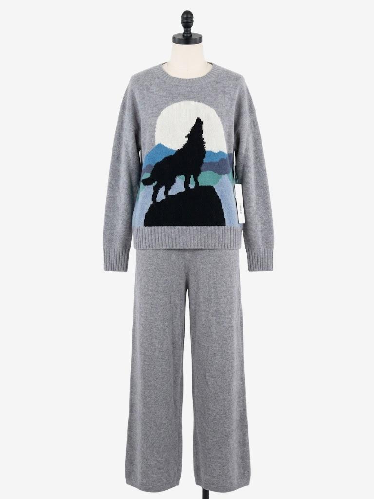 100% Cashmere Light Grey Lounge Size Large