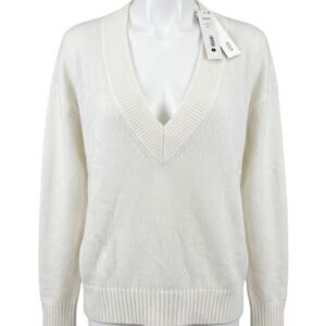 100% Aqua Cashmere Ivory Sweater Size Small