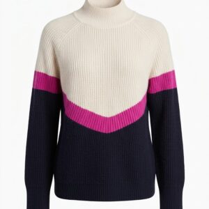 100% Aqua Cashmere Colorblock Sweater Size XL