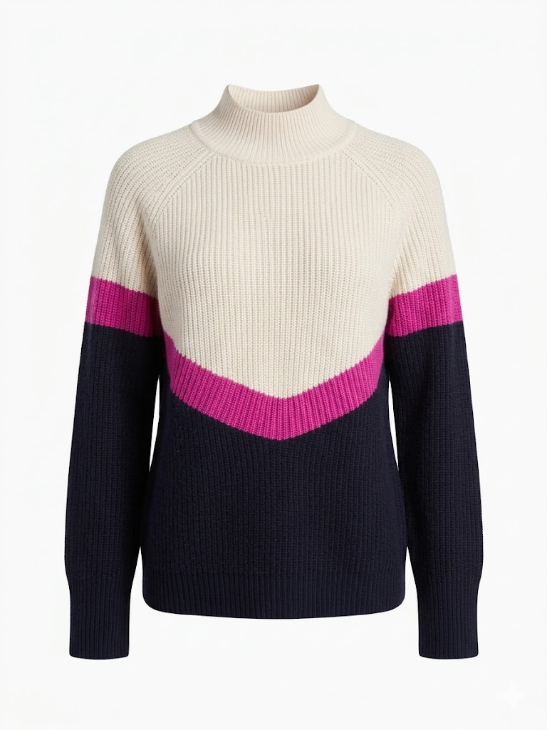 100% Aqua Cashmere Colorblock Sweater Size XL