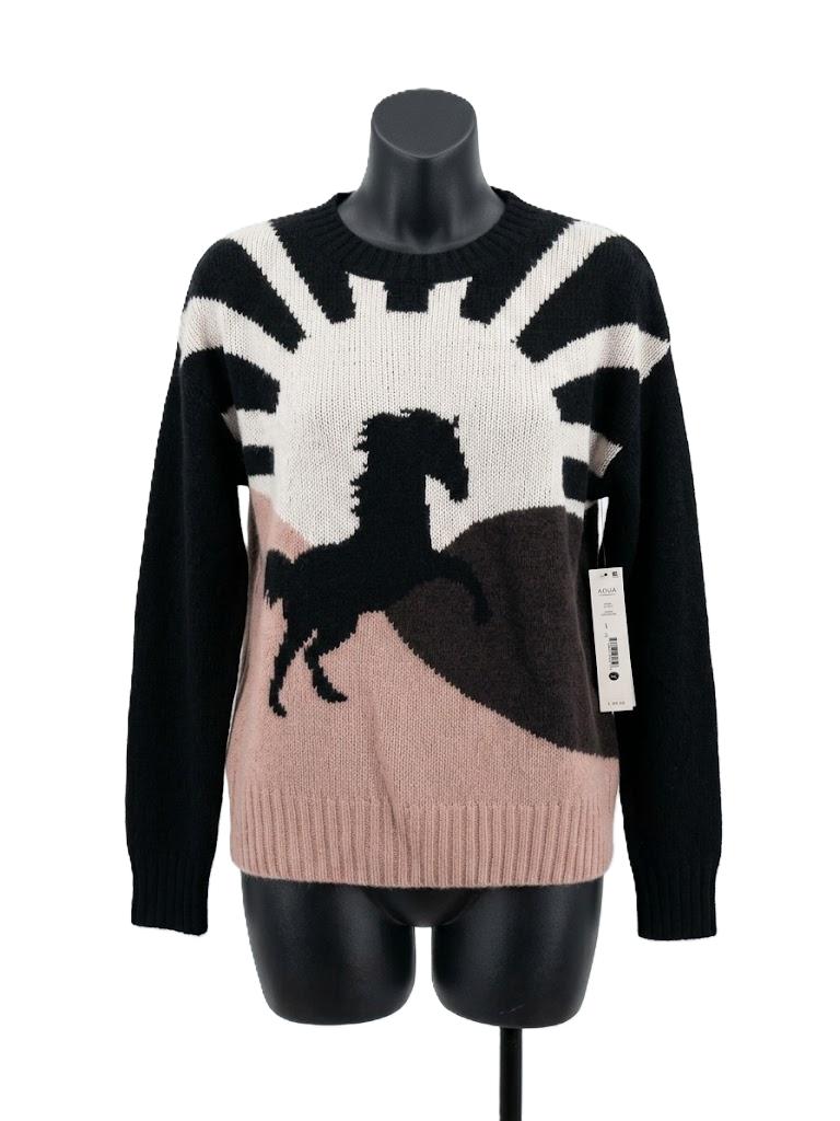 Aqua 100% Cashmere Horse Sweater Size XS