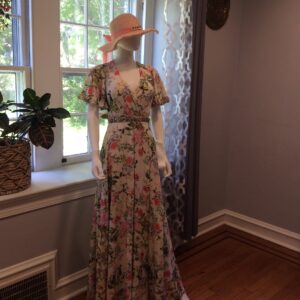 Mac Duggal Floral Rhinestone Gown Size 4 Elegant Maxi Dress