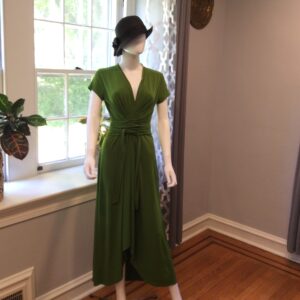 Michael Kors Elegant Olive Green Draped Dress Size M