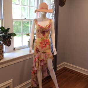 City Studio Golden Tropical Floral Midi Dress Size XL