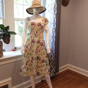 Bagatelle Cream Floral Cottagecore Midi Dress Size M