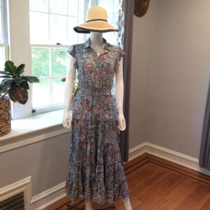 Tahari Romantic Vintage Floral Midi Dress Size M