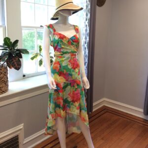 Adrianna Papell Tropical Floral Wrap Maxi Dress Size 12