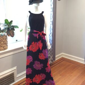 SLNY Black Floral Sleeveless Maxi Dress Size 16