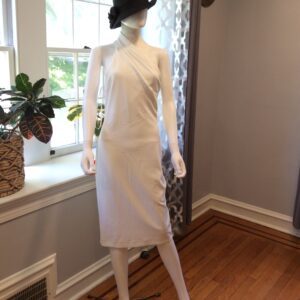 Rachel Roy Ivory Asymmetrical Elegant Midi Dress Size M