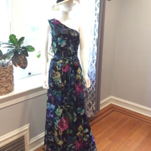 SLNY Elegant Dark Floral Evening Gown Size 22