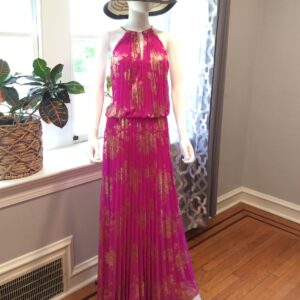 MSK Magenta Pleated Halter Gown Size 20