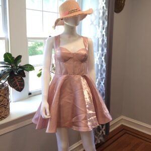 B. Darlin Romantic Blush Pink Satin Fit and Flare Dress Size 7/8