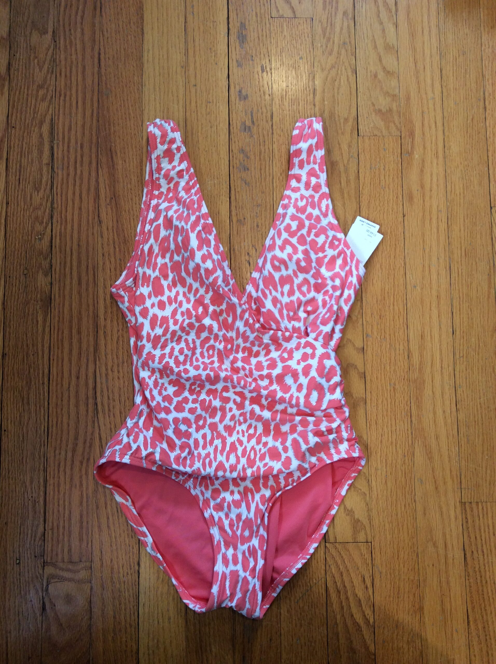Carmen Marc Valvo Pink Leopard Print One Piece Swimsuit Size 6