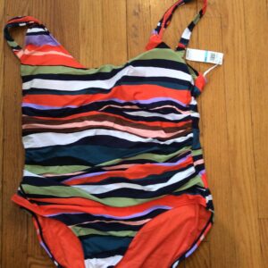Anne Cole Multicolor Stripe One Piece Swimsuit Size 20