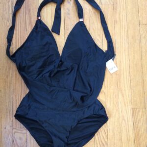 Jessica Simpson Black Halter One Piece Swimsuit Size M