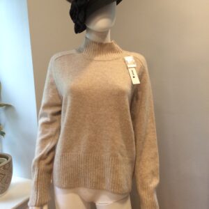 100% Aqua Cashmere Wheat Turtleneck Sweater Size XL
