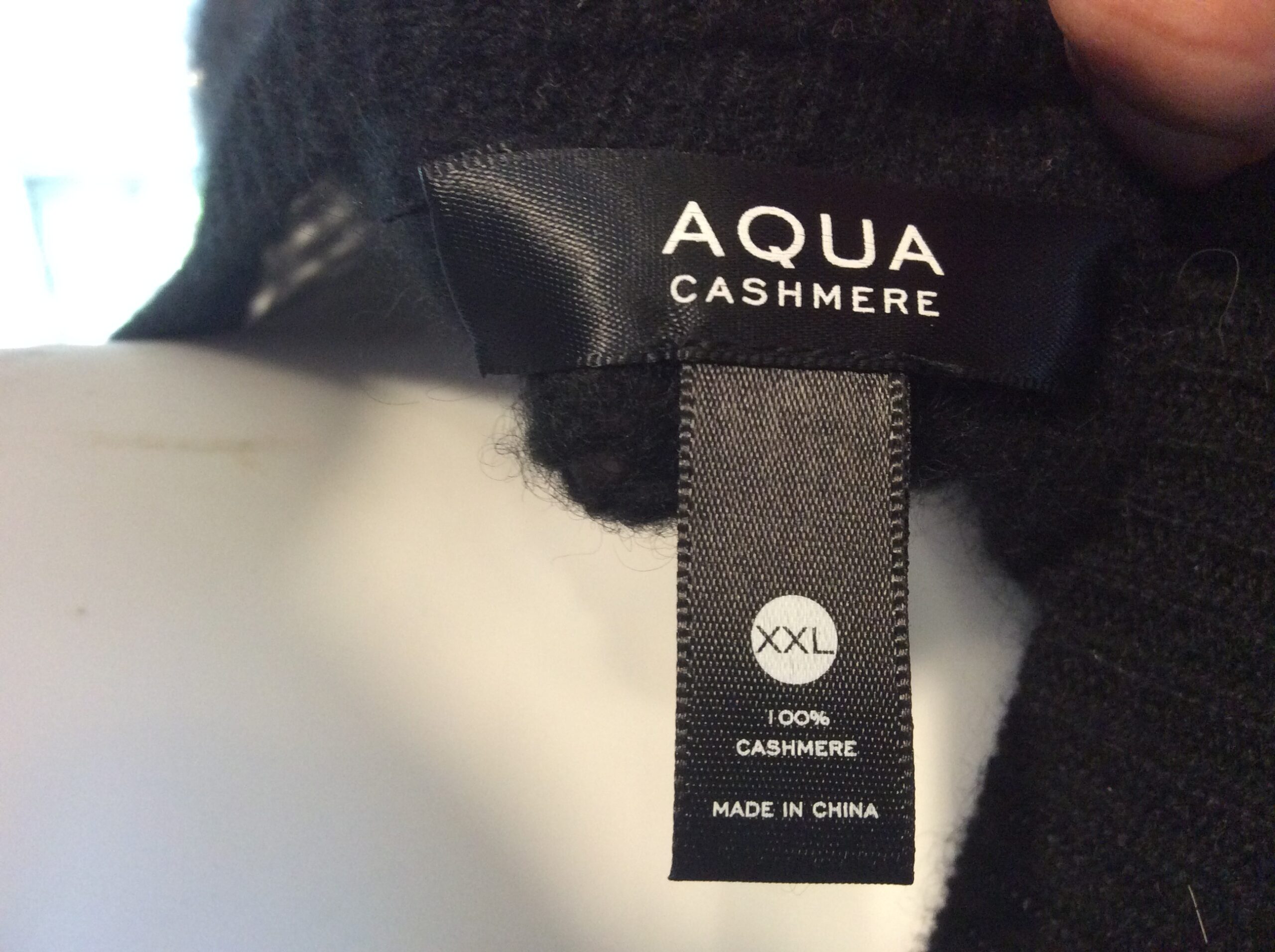 Aqua Cashmere Black Pearl Studded Sweater Luxury Designer Knit Top - Image 2