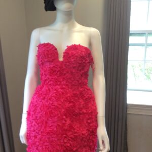 bcbgmaxazria Bright Pink Floral Strapless Mini Dress Statement Party Dress