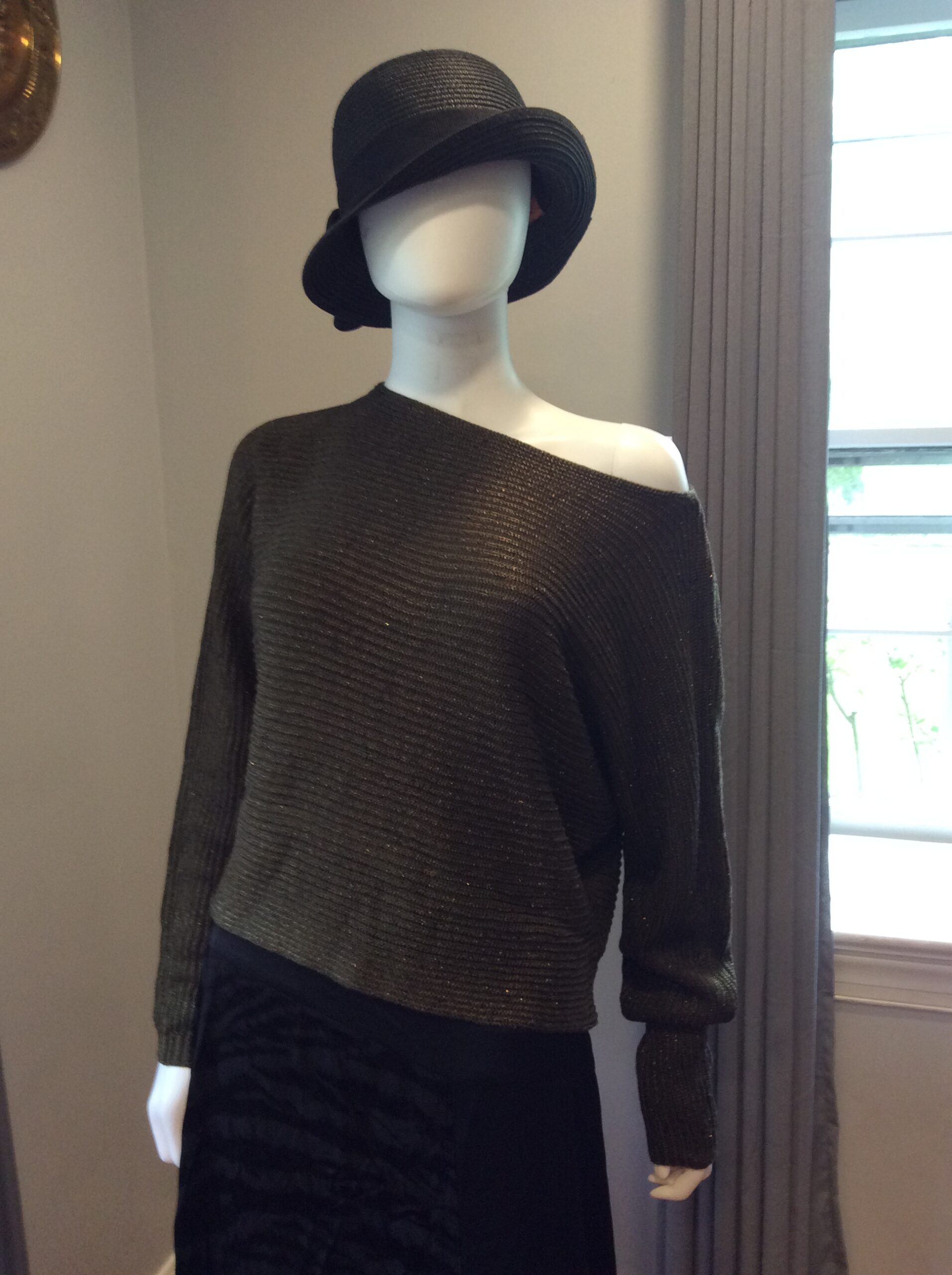 Lauren Ralph Lauren Olive Metallic Sweater Luxe Lightweight Knit Top - Image 3