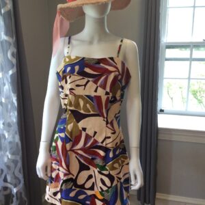 Avec Les Filles Abstract Print Mini Dress Colorful Designer Slip Dress