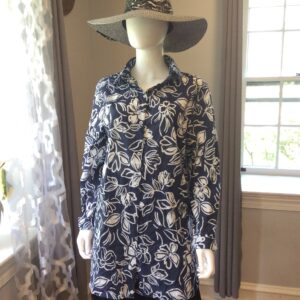Lauren Ralph Lauren Floral Button Blouse Navy White Designer Top