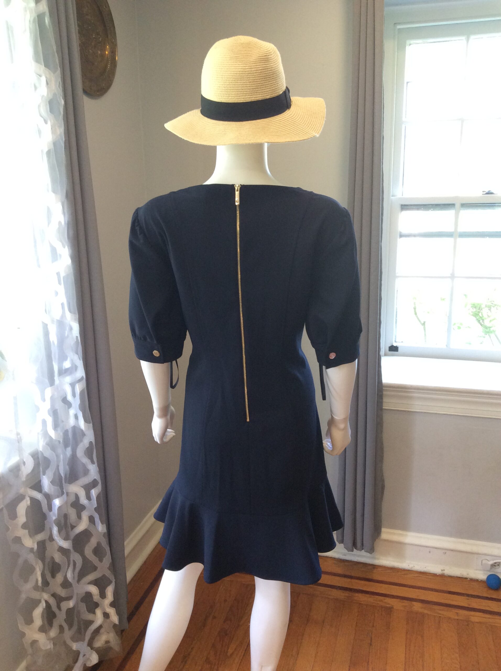 Tommy Hilfiger Black Button Front Dress Classic Fit Flare Dress - Image 5