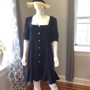 Tommy Hilfiger Black Button Front Dress Classic Fit Flare Dress