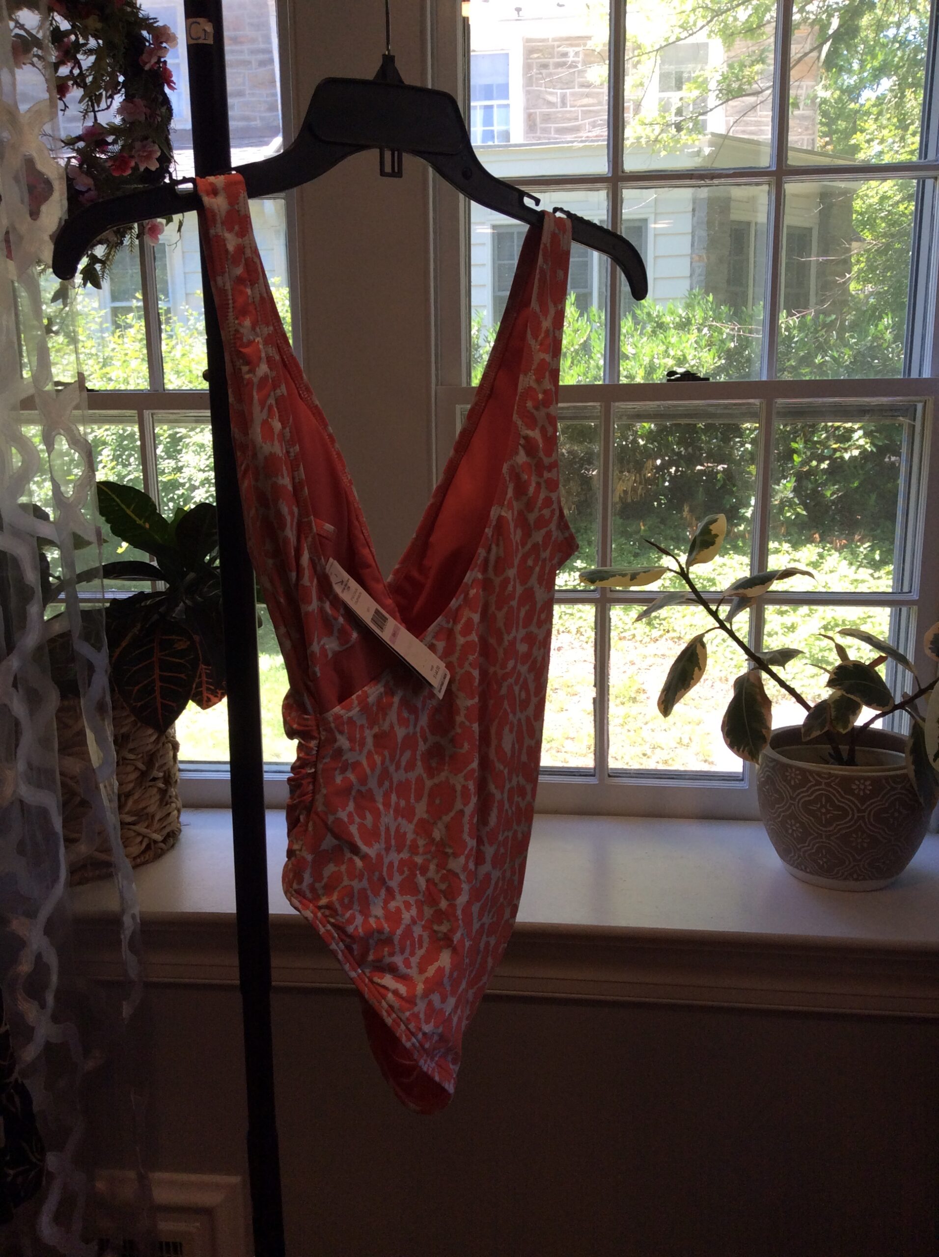 Carmen Marc Valvo Pink Leopard Print One Piece Swimsuit Size 6 - Image 2