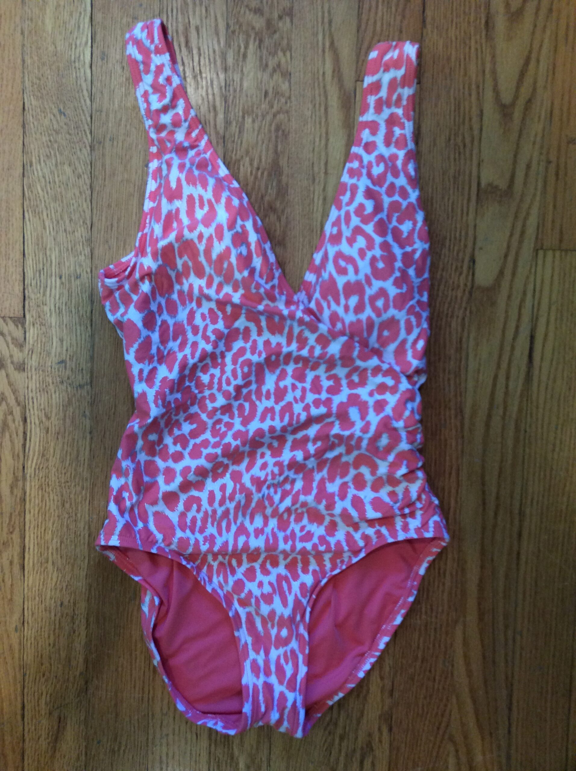 Carmen Marc Valvo Pink Leopard Print One Piece Swimsuit Size 6 - Image 4