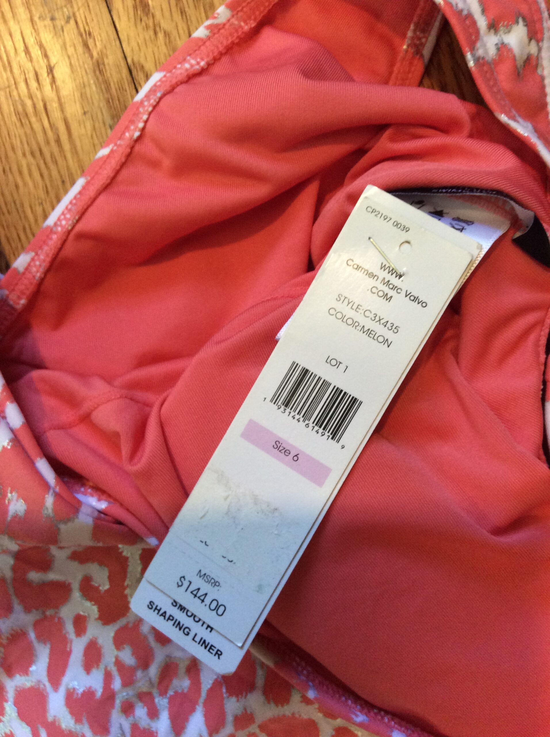 Carmen Marc Valvo Pink Leopard Print One Piece Swimsuit Size 6 - Image 5