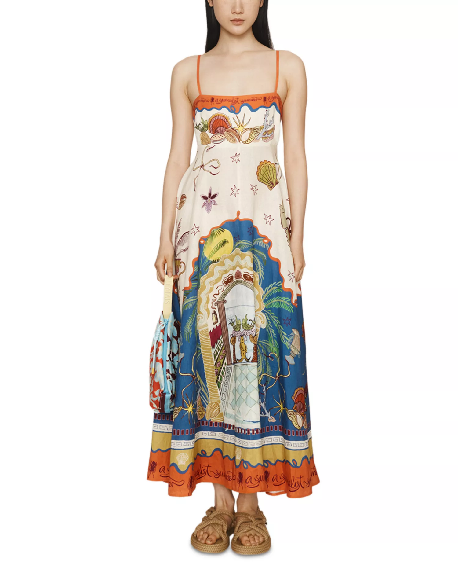 Alemais surrealist printed flax midi dress Size 4 - Image 2