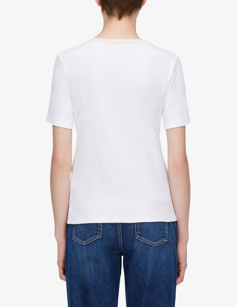 Fabiana Filippi Merino Wool Short Sleeve Knit Top Ivory Size 14 Made in Italy - Image 4