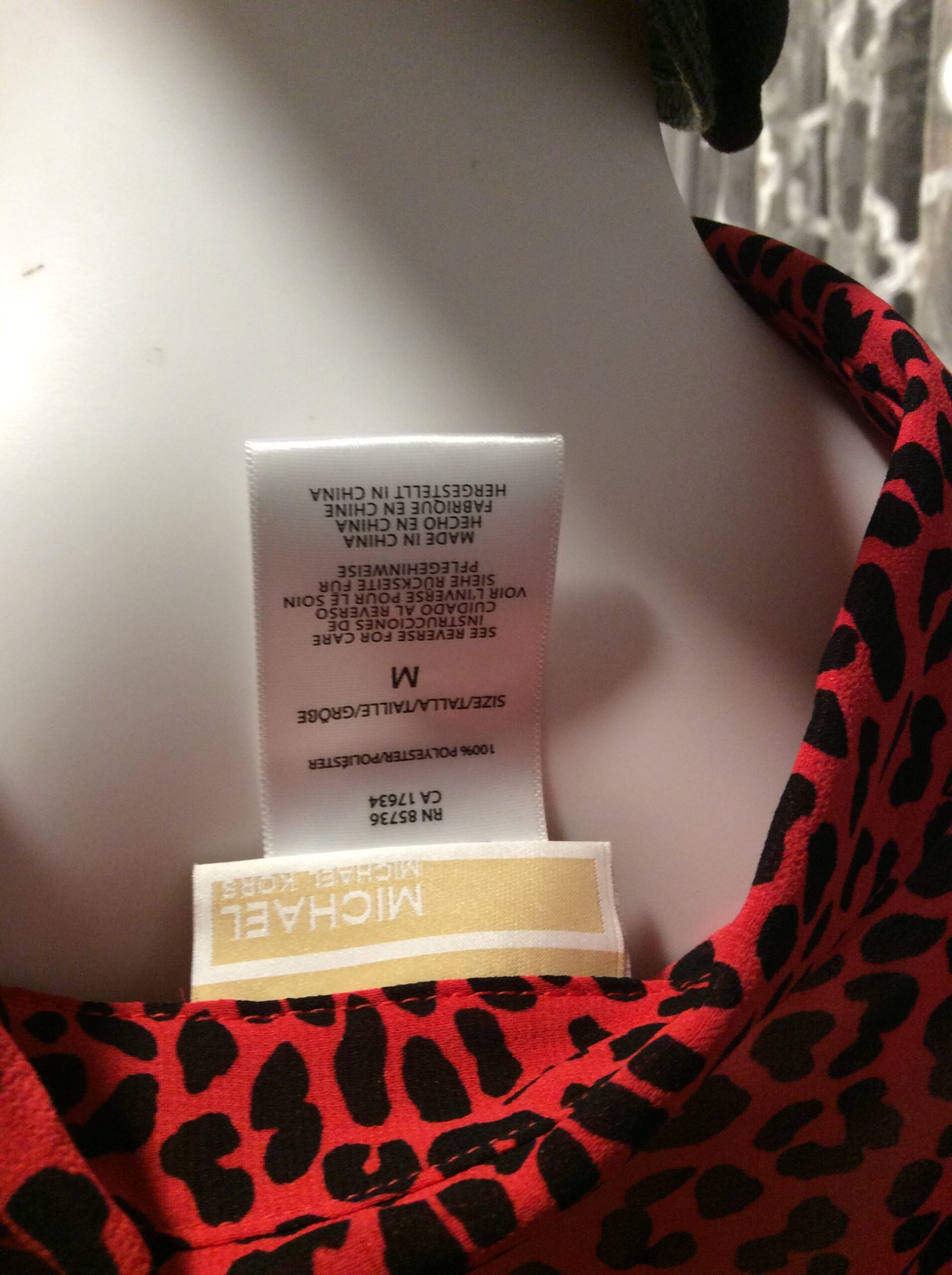 Michael Kors Women's Animal-print Sheer Cover-up Shirt Large Sea Coral - Image 3