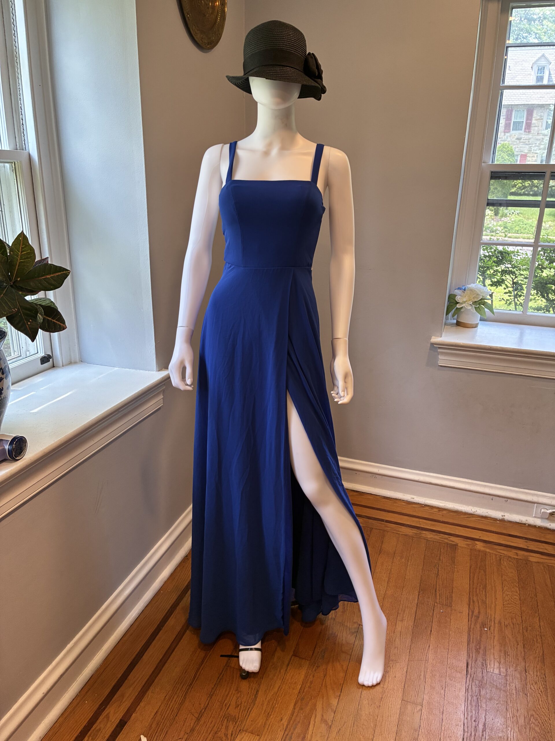 City Studio Royal Blue High Slit Evening Gown Size 2