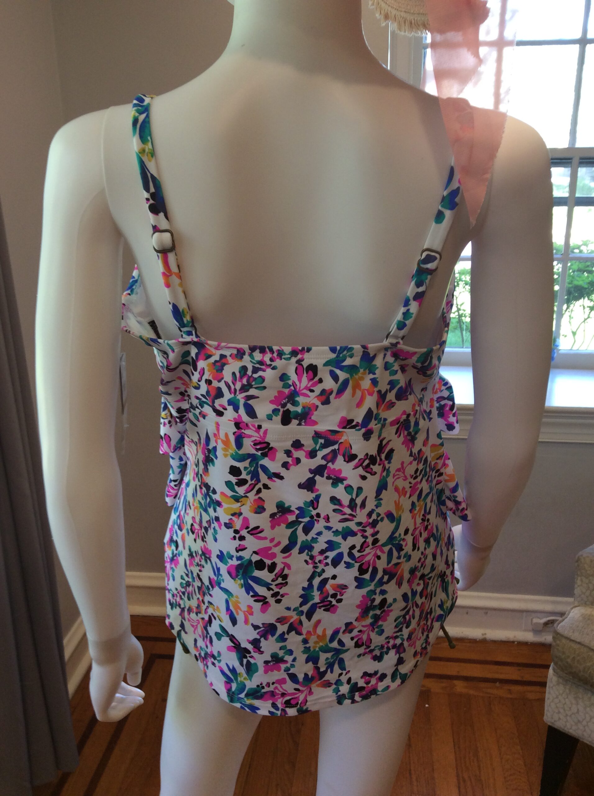 Floral Tankini Swim Top Multicolor Garden Print Swimwear Size 16W - Image 2