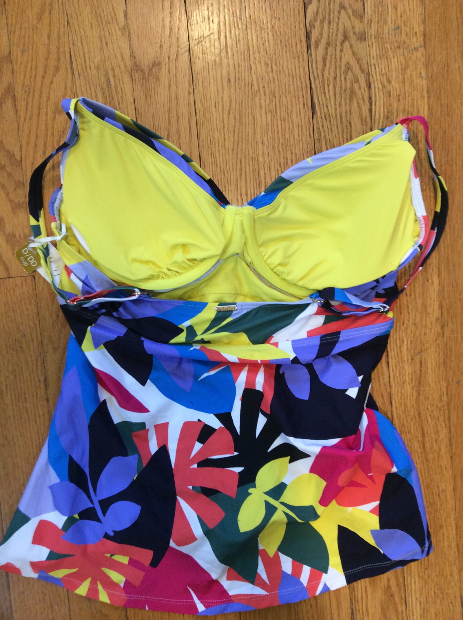 Tropical Floral Tankini Top Multicolor Swimwear Size 34 DD - Image 2