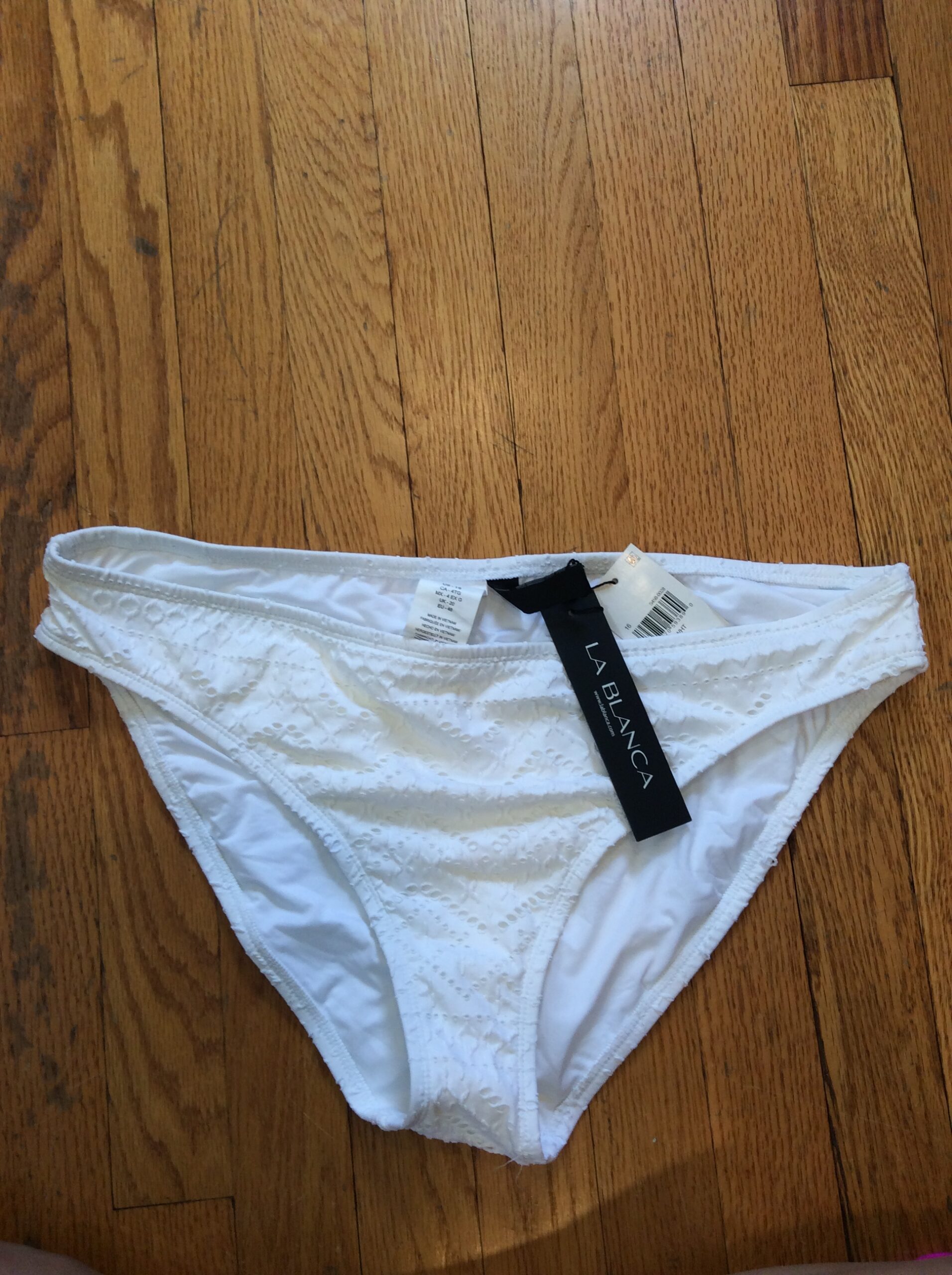 La Blanca White Bikini Bottom Women's Size 16 NWT Designer Swimwear