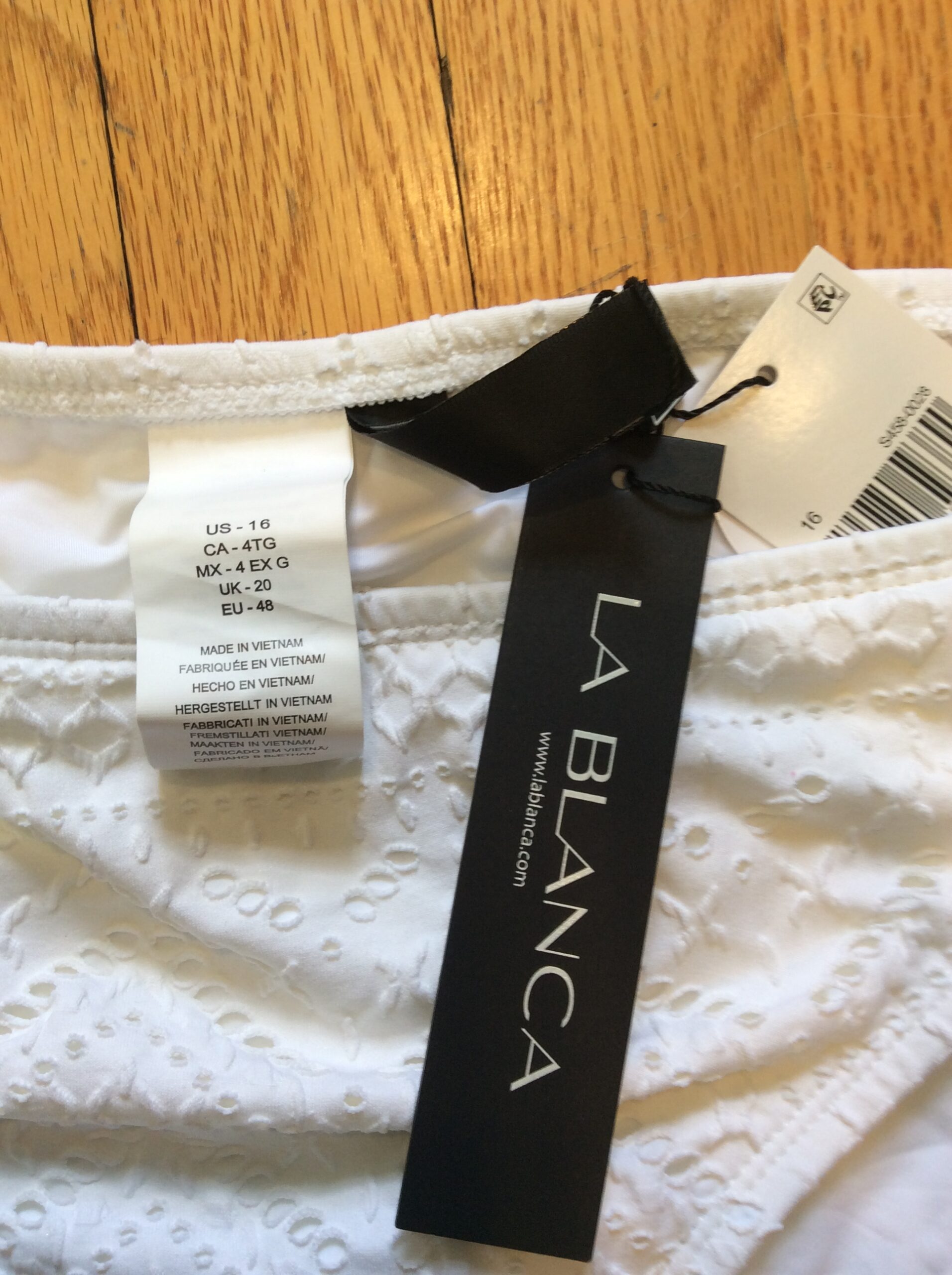 La Blanca White Bikini Bottom Women's Size 16 NWT Designer Swimwear - Image 3