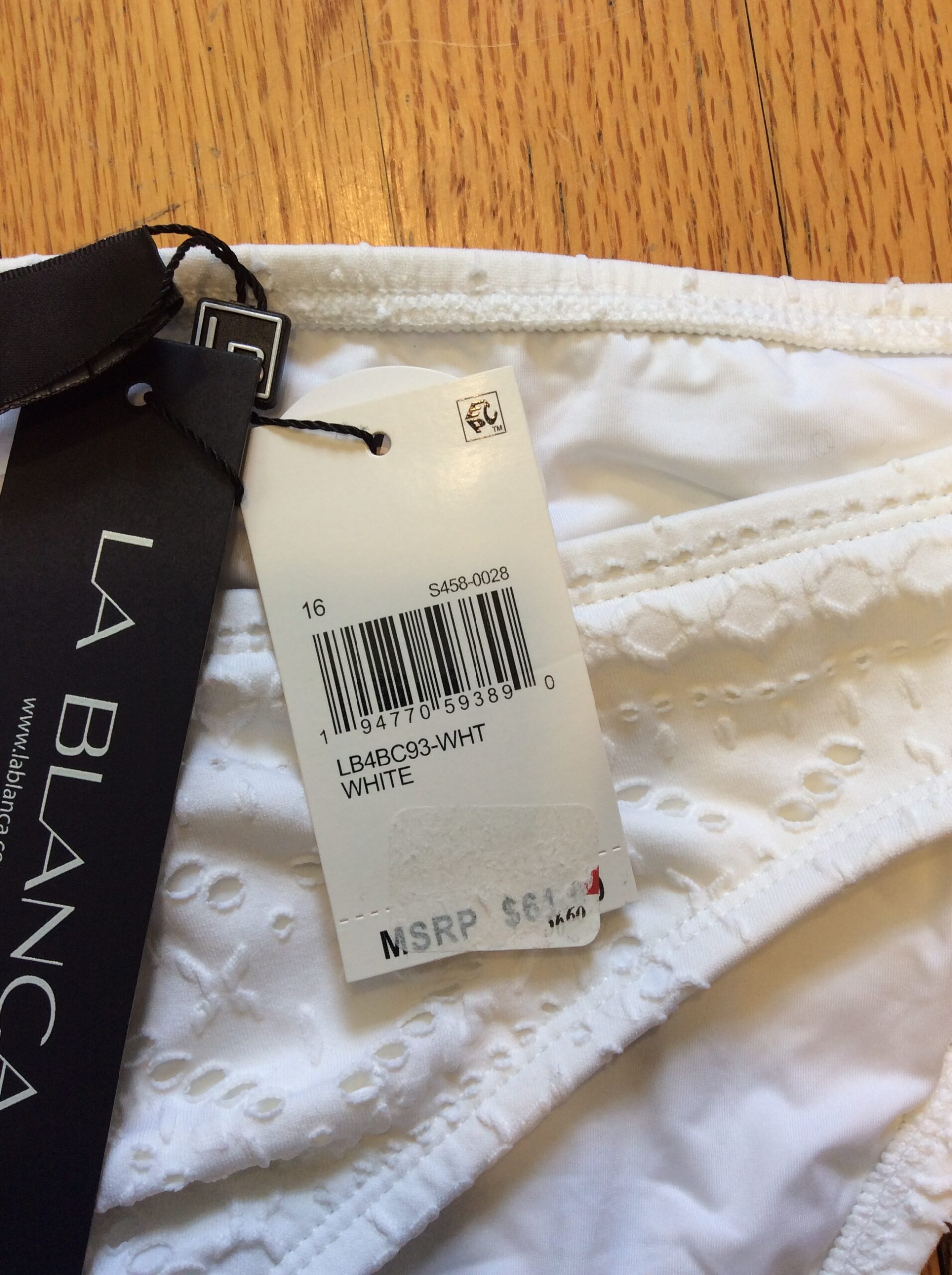 La Blanca White Bikini Bottom Women's Size 16 NWT Designer Swimwear - Image 4