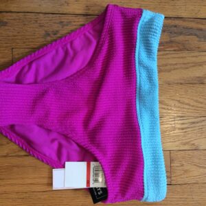 Salt & Cove Pink Turquoise Colorblock Bikini Bottom NWT Women's Swimwear Size XS