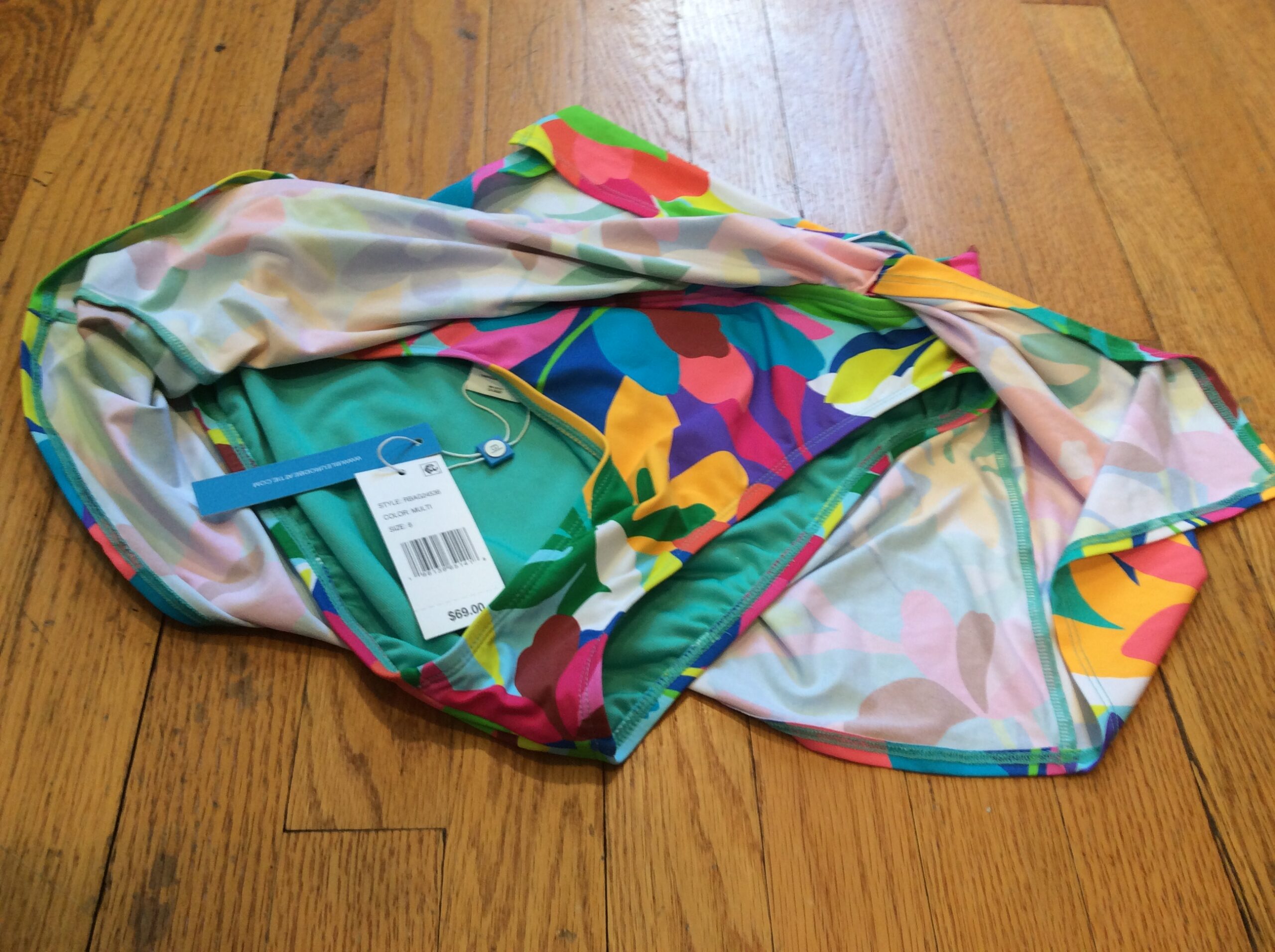Bleu Rod Beattie Multicolor Floral Swim Skirt Women's Size 8 NWT Tropical Swimwear - Image 3