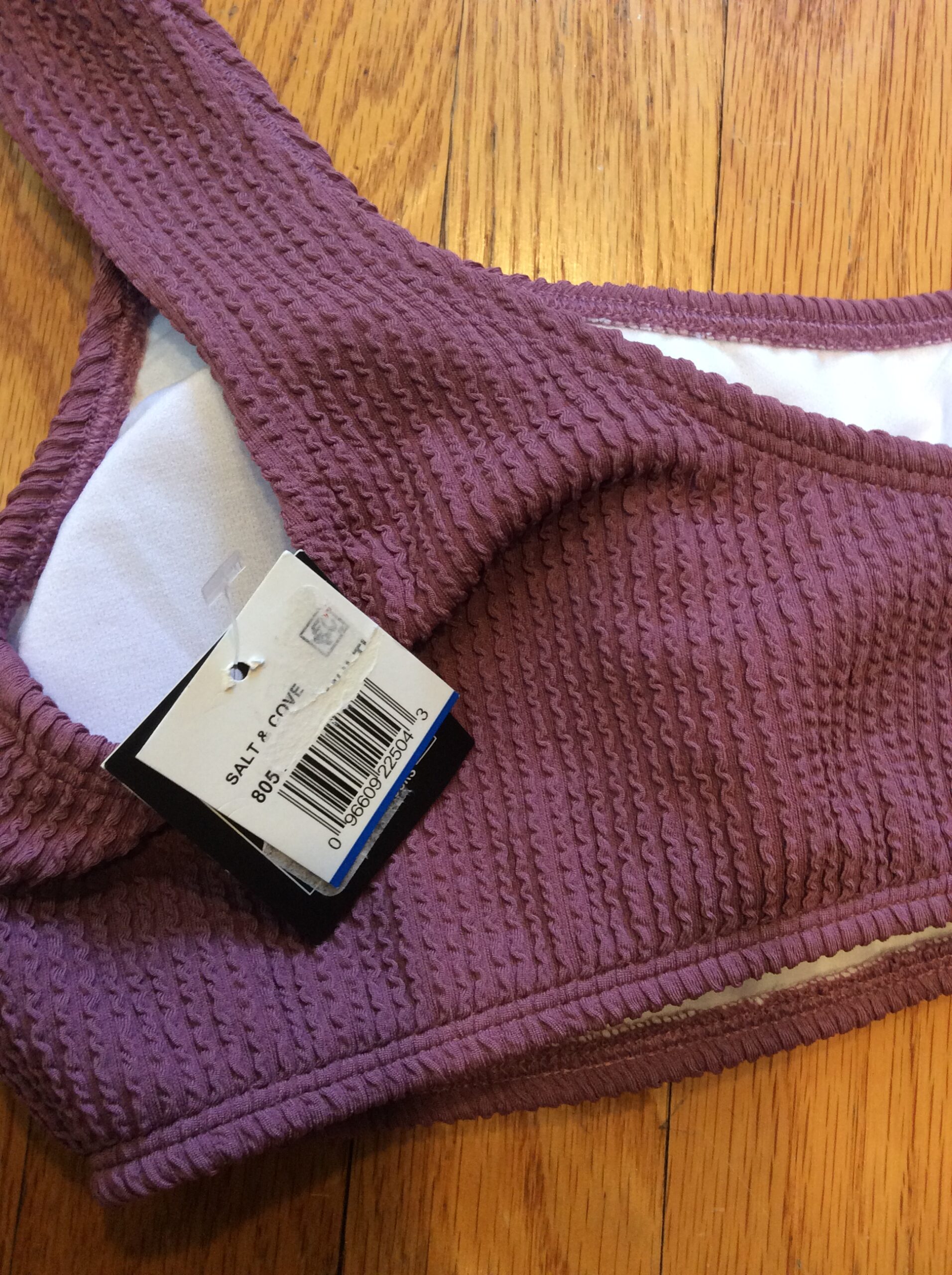 Salt & Cove Mauve Purple One Shoulder Bikini Top Women's NWT Swimwear Size M - Image 4