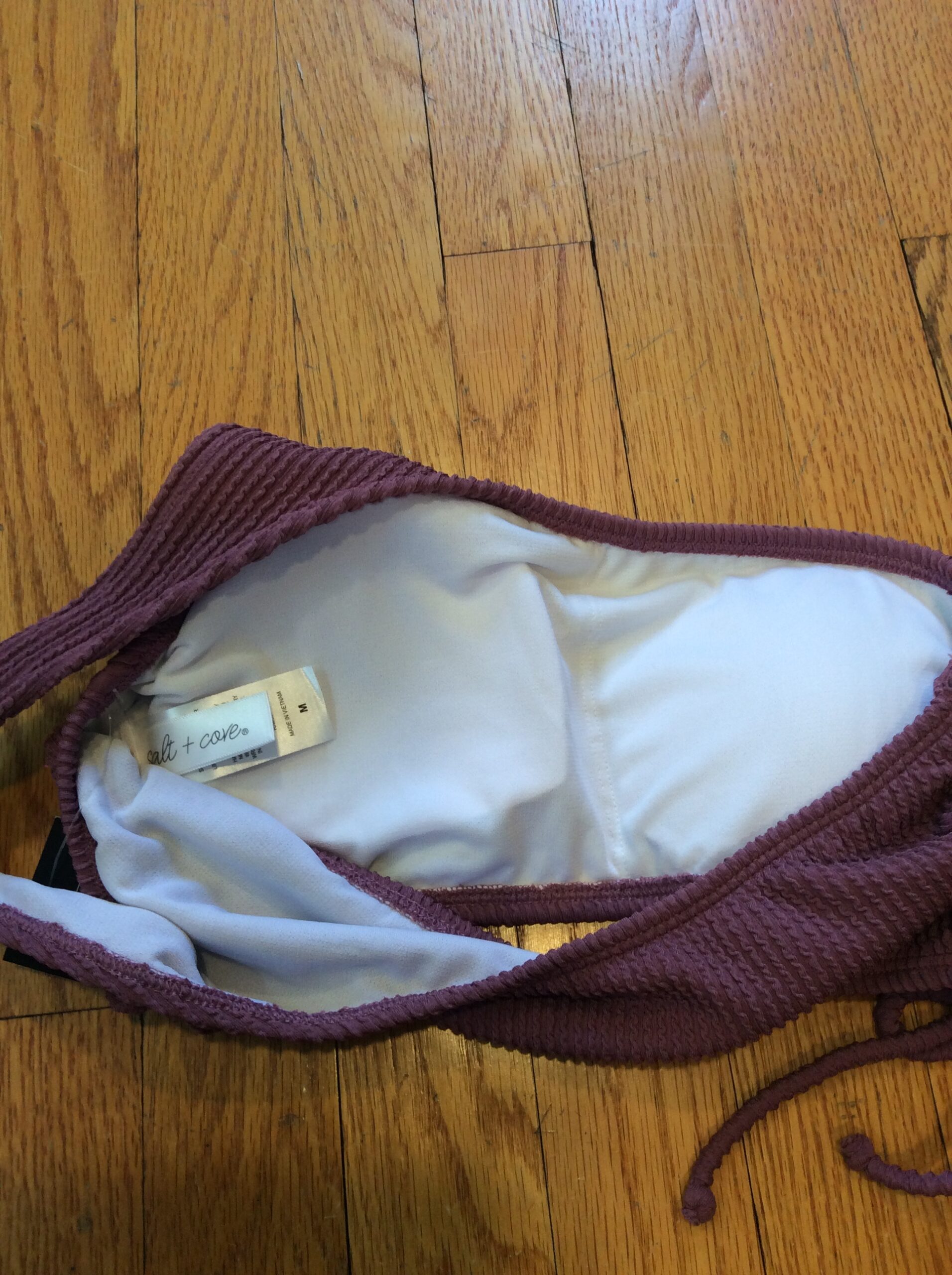 Salt & Cove Mauve Purple One Shoulder Bikini Top Women's NWT Swimwear Size M - Image 3