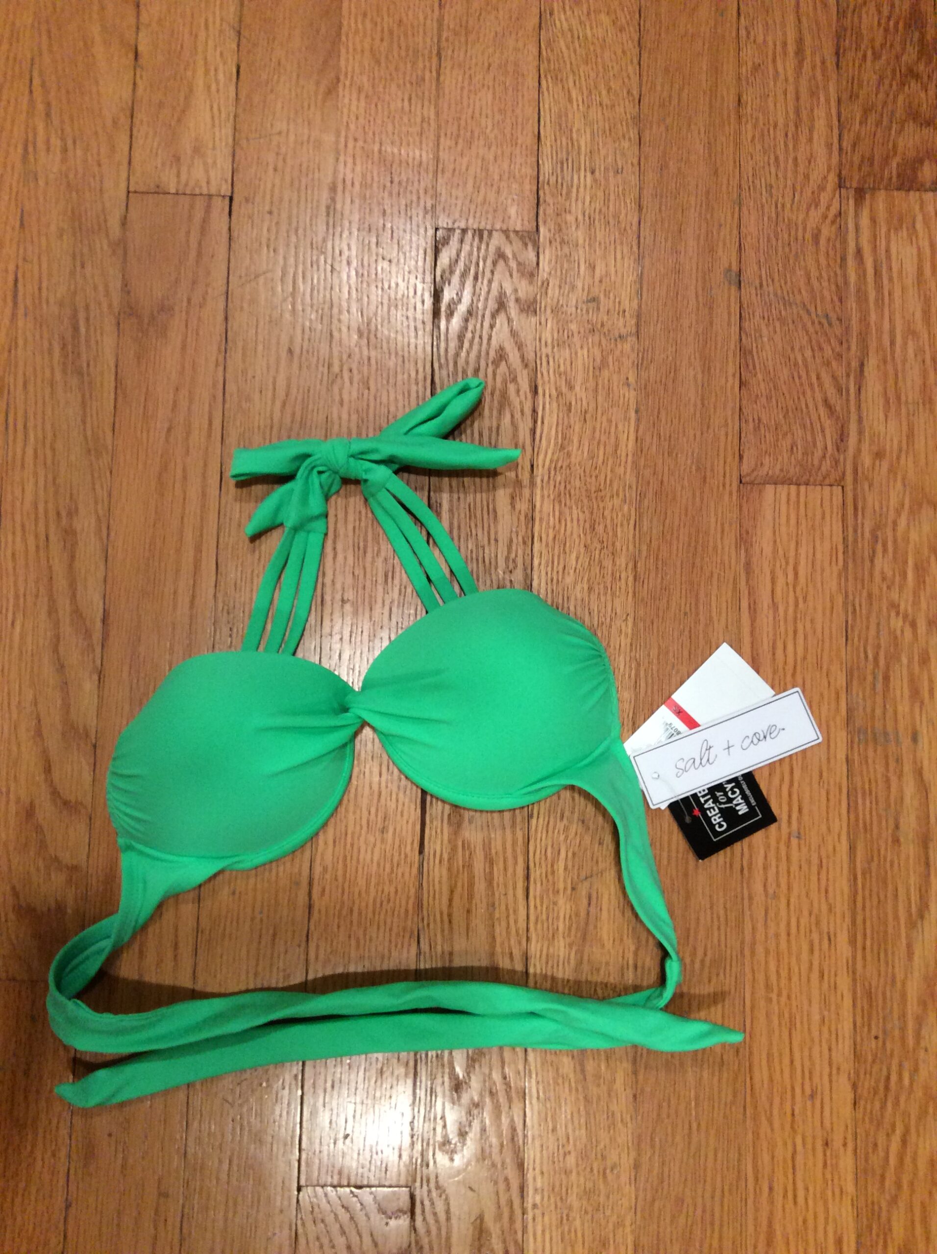 Salt & Cove Lime Green Halter Bikini Top NWT Women's Swimwear Size XS - Image 5