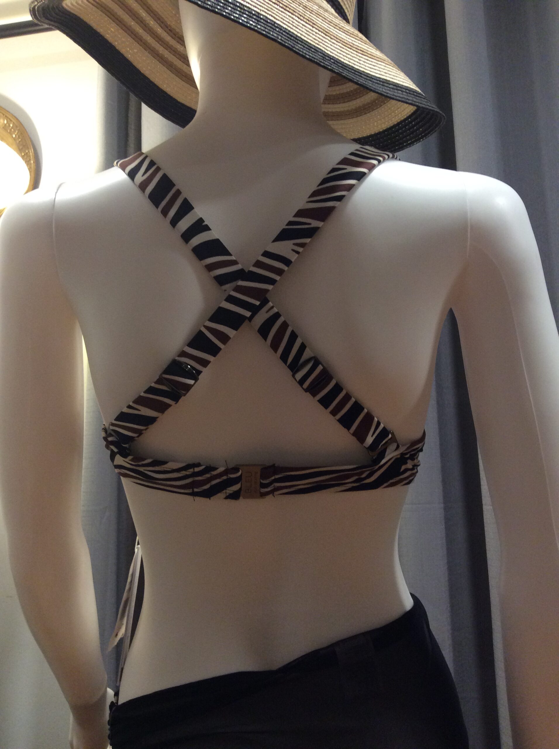 Bleu Rod Beattie Animal Print Bikini Top NWT Women's Zebra Print Swimwear Size 38DD - Image 3