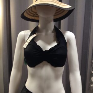 SUNDAZED Black Halter Bikini Top NWT Women's Swimwear Size 34 C